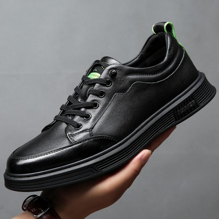 Men's Autumn New Leather Cowhide Shoes Trendy Casual Shoes