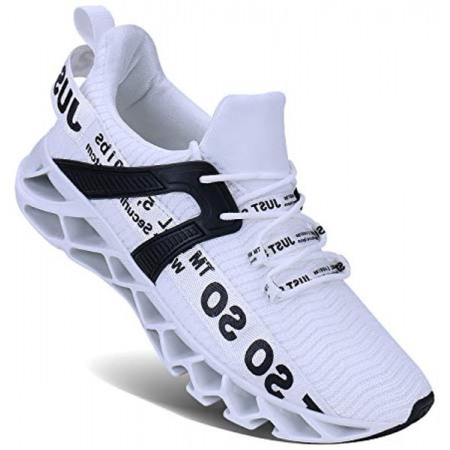 Mens Athletic Walking Blade Running Tennis Sneakers White